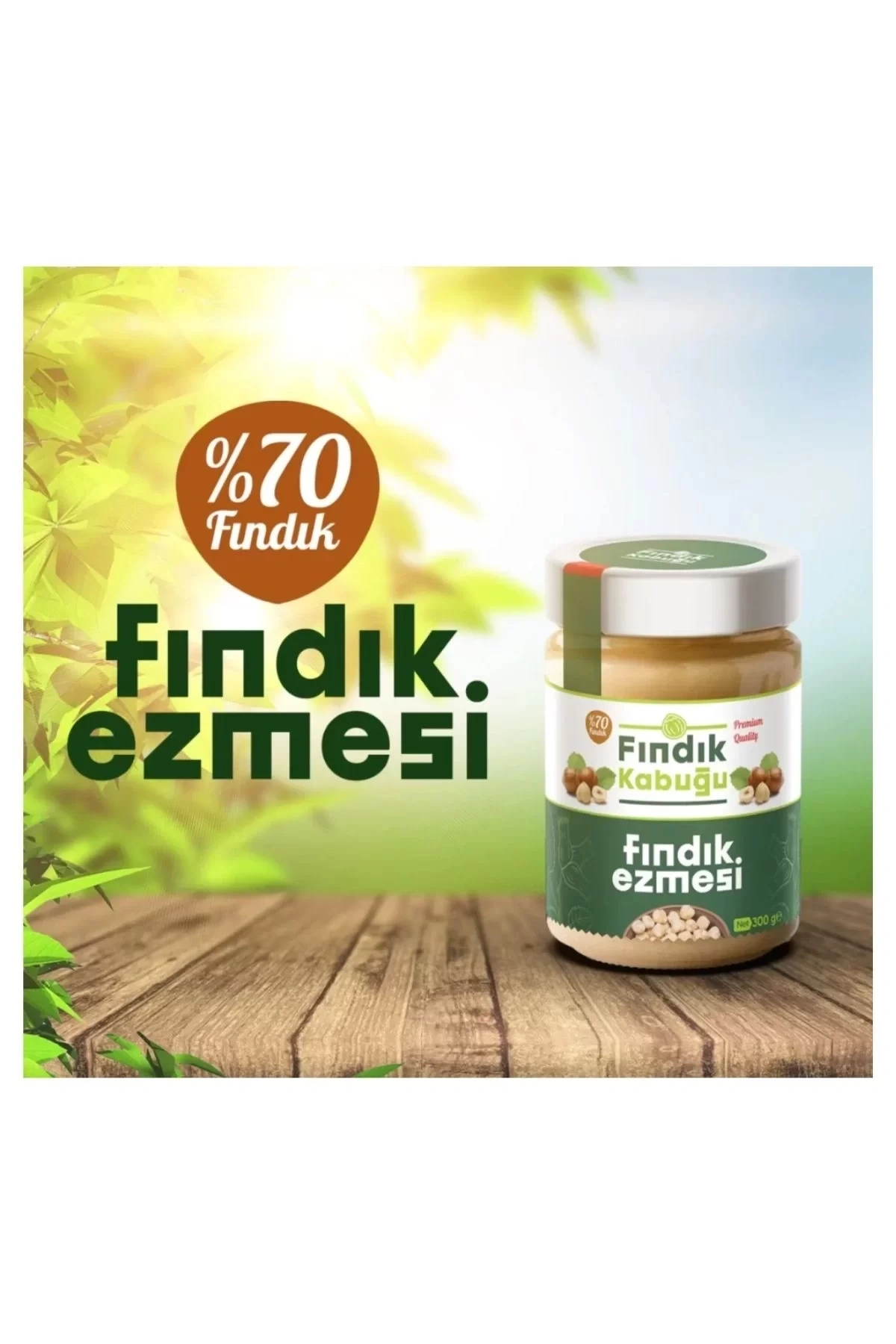 Fındık Kabuğu Şekerli % 70 Fındık Ezmesi 300 gr x 10 Paket