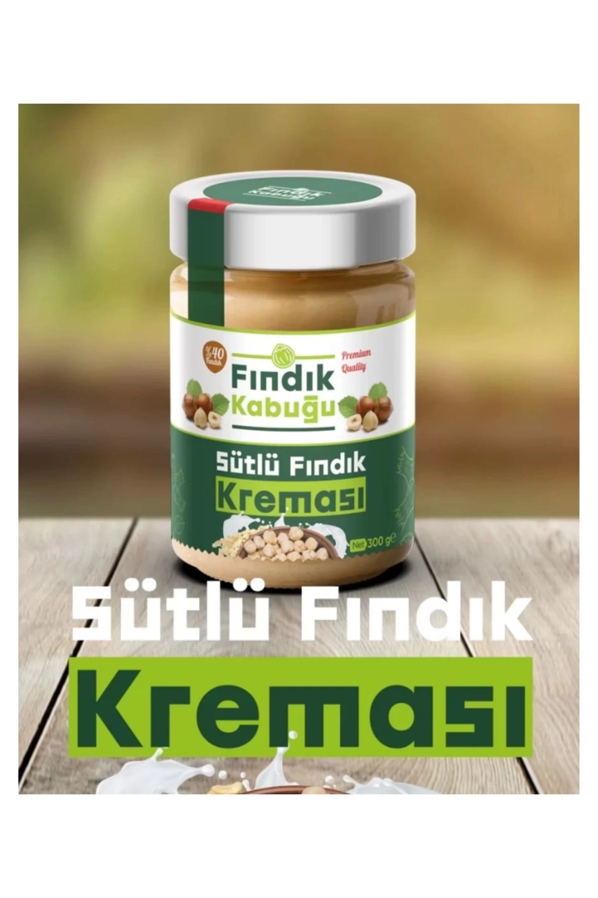 Fındık Kabuğu Sütlü %40 Fındık Kreması 300 gr