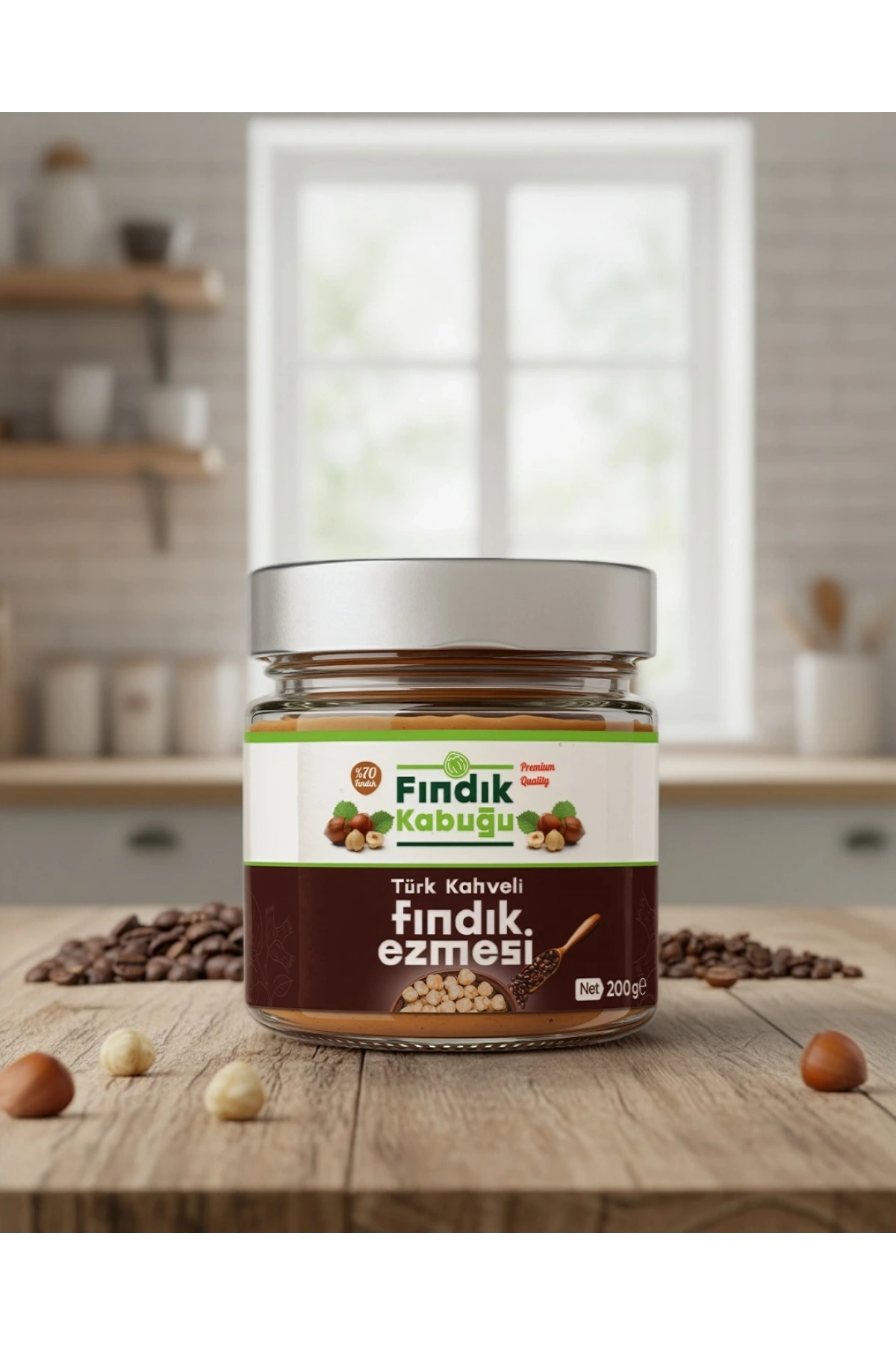 Fındık Kabuğu Türk Kahveli %70 Fındık Ezmesi 200 gr x 2 Paket