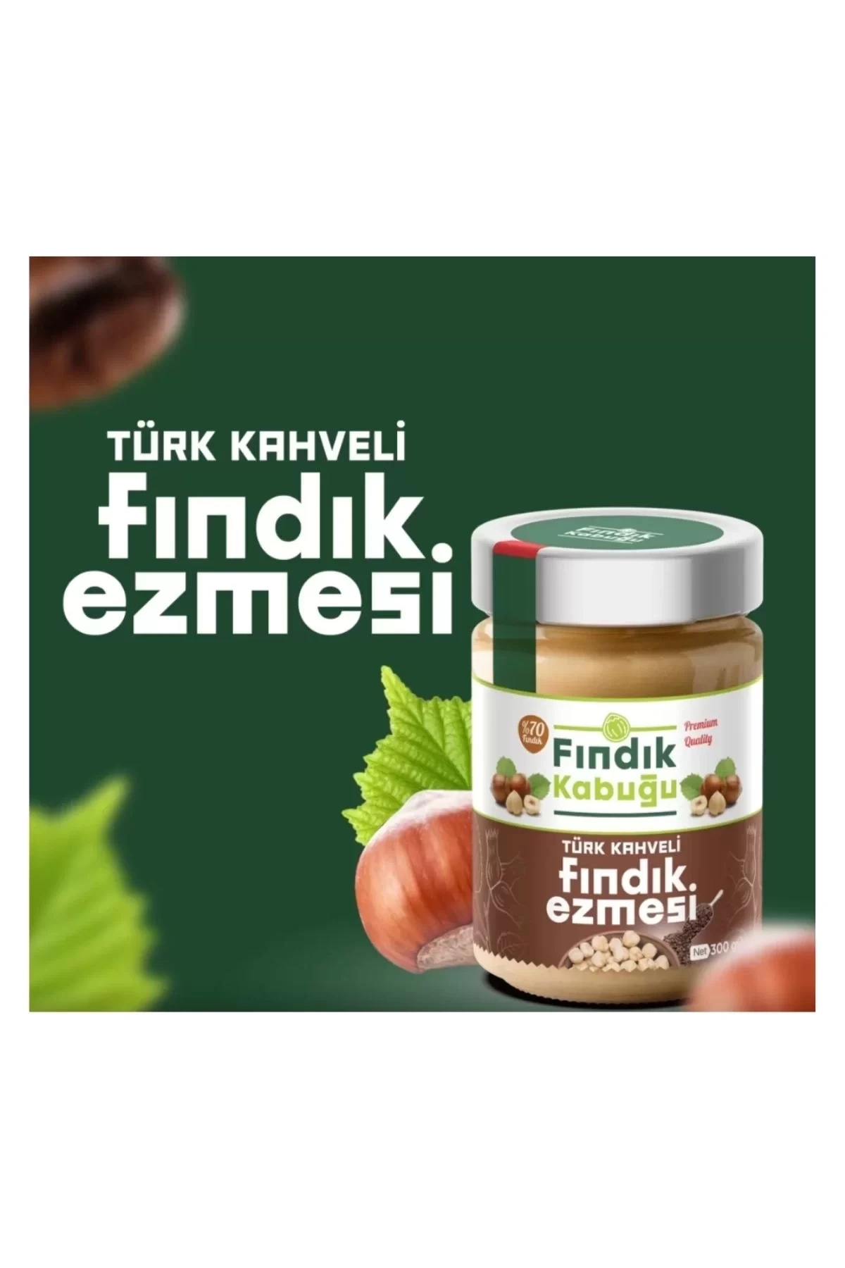 Fındık Kabuğu Türk Kahveli %70 Fındık Ezmesi 300 gr