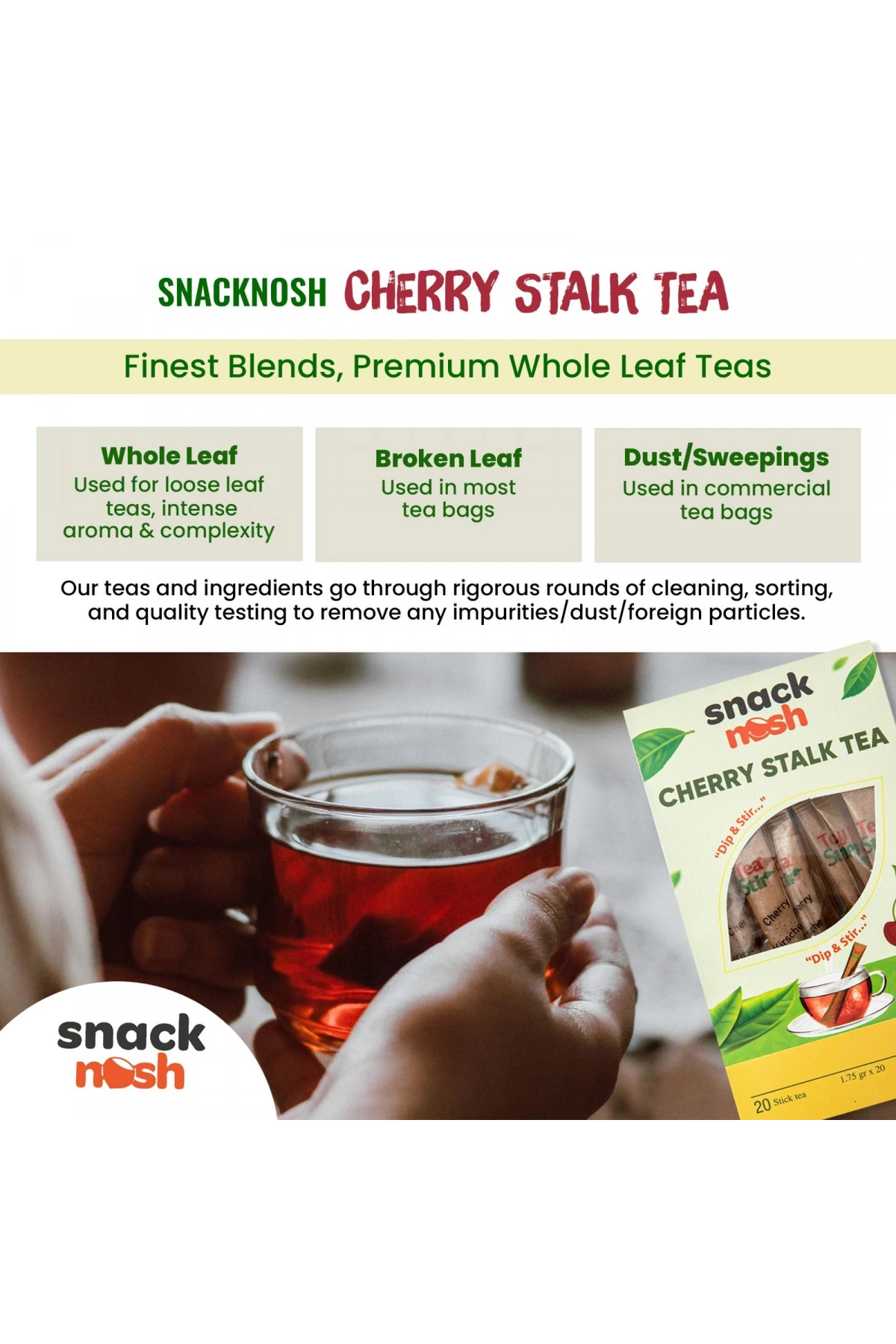 Snack Nash Stick Cherry Stalk Tea 35 g x 20 Adet