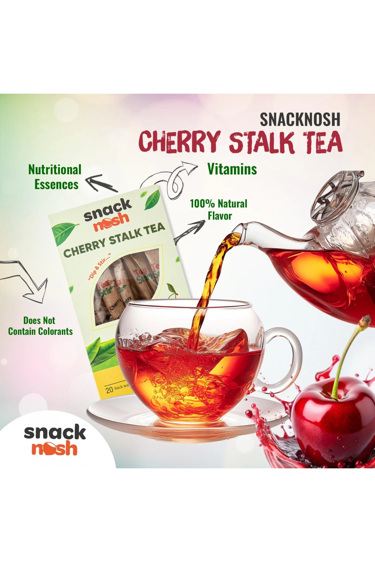 Snack Nash Stick Cherry Stalk Tea 35 g x 20 Adet