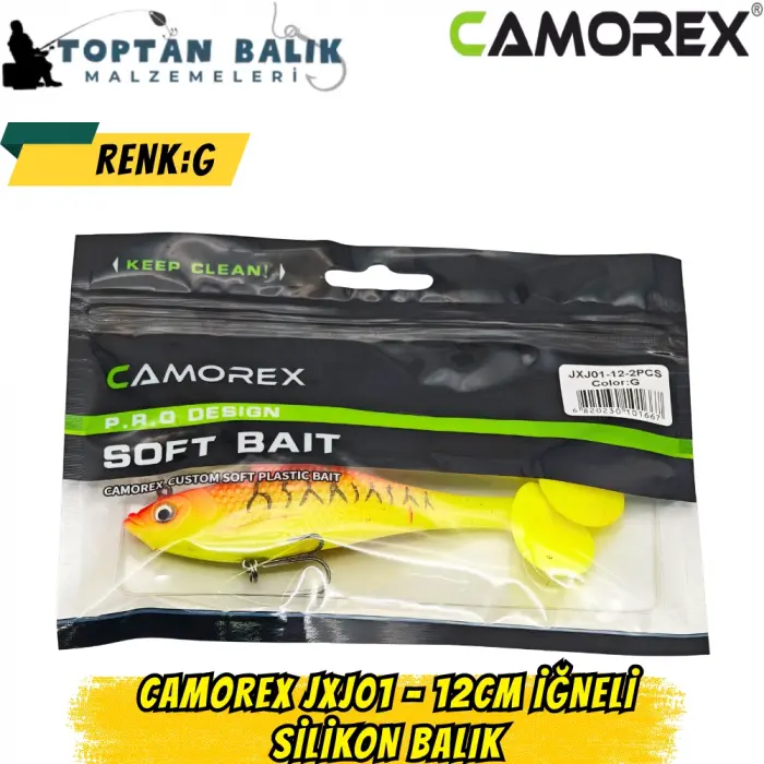 Camorex JXJ01 12cm 2li İğneli Silikon Balık (Renk: G)