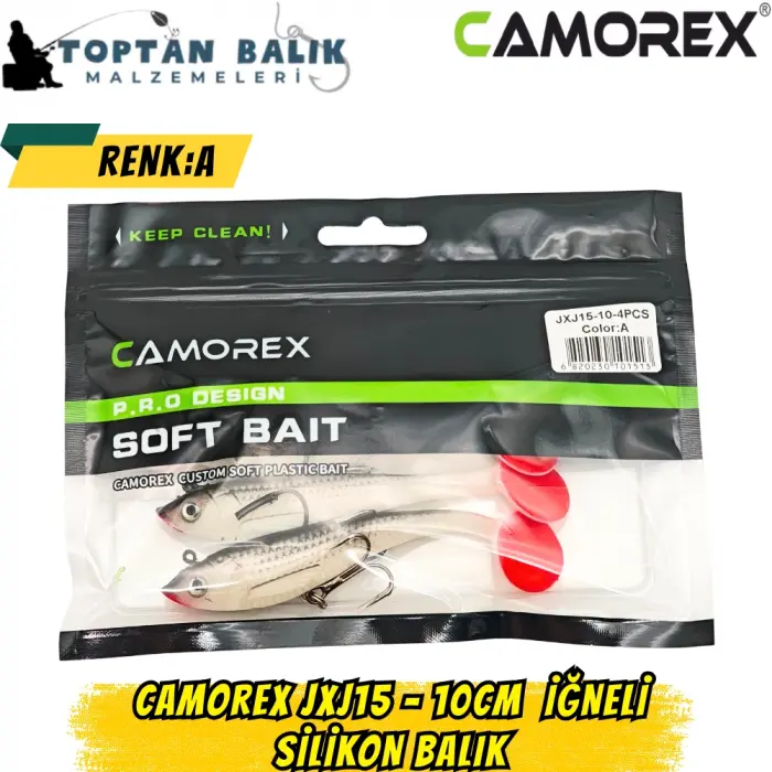 Camorex JXJ15 10cm 4lü İğneli Silikon Balık (Renk: A)