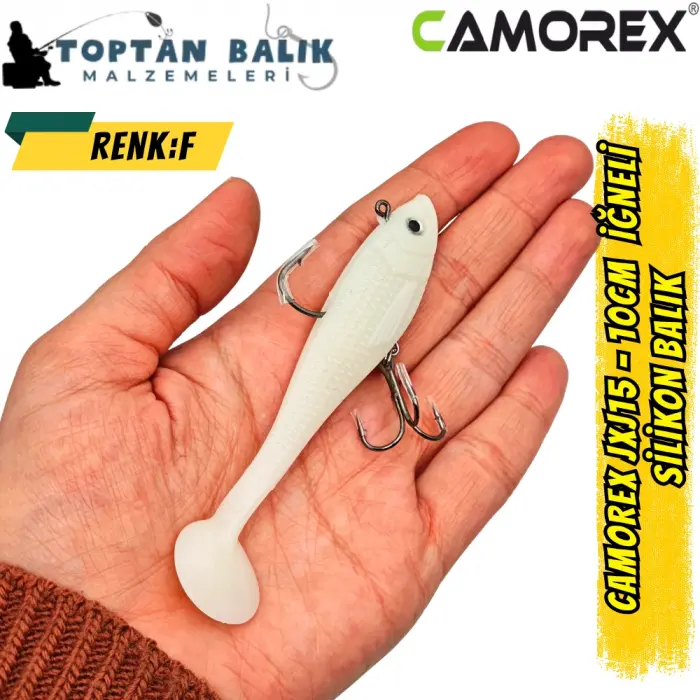 Camorex JXJ15 10cm 4lü İğneli Silikon Balık (Renk: F)