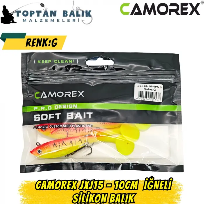 Camorex JXJ15 10cm 4lü İğneli Silikon Balık (Renk: G)
