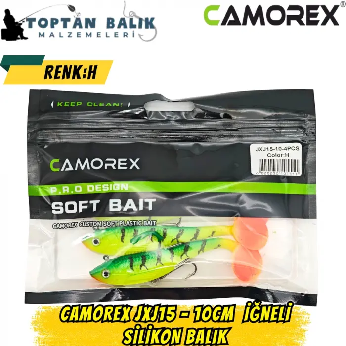 Camorex JXJ15 10cm 4lü İğneli Silikon Balık (Renk: H)