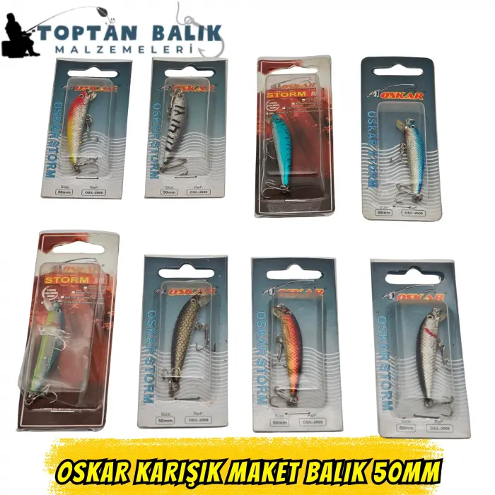 Oskar Karışık Renk Maket Balık Serisi (50mm)