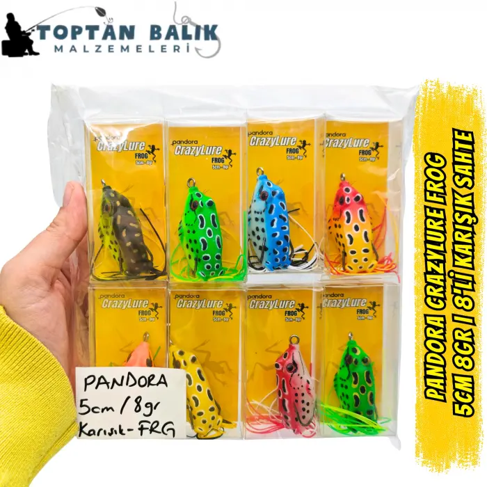Pandora CrazyLure Frog 5cm 8gr - 8li Karışık Seri Kutu