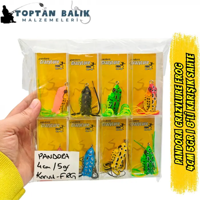 Pandora CrazyLure Frog 4cm 5gr - 8li Karışık Seri Kutu