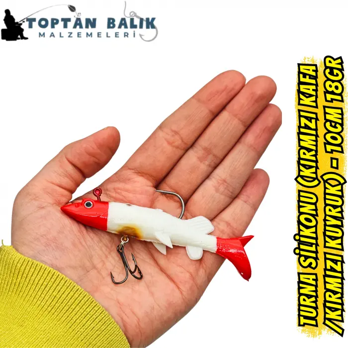 Fırsat Paketi: Turna Silikonu 10cm 18gr - Kırmızı Kafa Kırmızı Kuyruk (5’li Set)