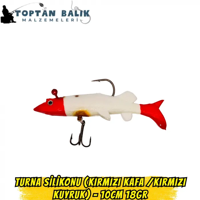 Fırsat Paketi: Turna Silikonu 10cm 18gr - Kırmızı Kafa Kırmızı Kuyruk (5’li Set)