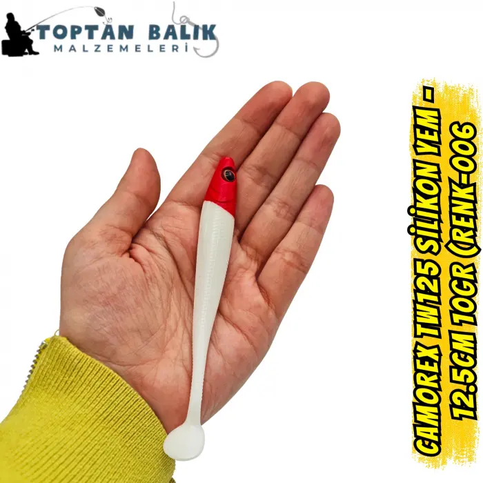 Camorex TW125 Silikon Yem - 12.5cm 10gr (Renk-006 Kırmızı Kafa)