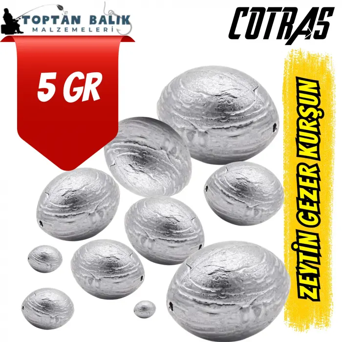 Zeytin Gezer Kurşun Olta Ağırlığı - 5 gr (1 kg Paket)
