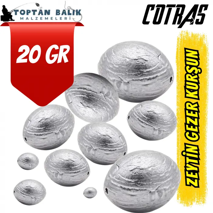 Zeytin Gezer Kurşun Olta Ağırlığı - 20 gr (1 kg Paket)