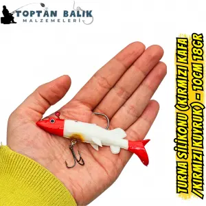 Fırsat Paketi: Turna Silikonu 10cm 18gr - Kırmızı Kafa Kırmızı Kuyruk (5’li Set)