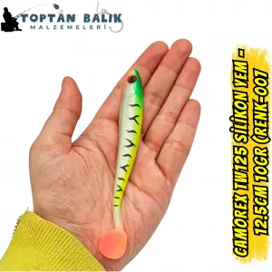 Camorex TW125 Silikon Yem - 12.5cm 10gr (Renk-007 Yeşil Kafa Sarı Üstü Siyah Çizgili)