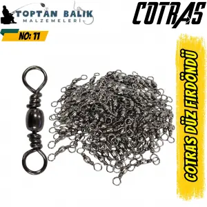 Cotras Profesyonel Düz Fırdöndü - Mat Siyah (NO: 11) - 144lü Paket