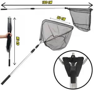 Portatif Katlanır Üçgen Balıkçı Kepçesi (Alüminyum, 180cm)