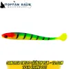 Camorex TW125 Silikon Yem - 12.5cm 10gr (Renk-001 Kırmızı Kafa Yeşil Siyah Çizgili)