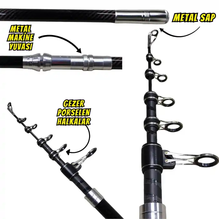 Cotras Carbon 3.90mt 100-250gr Light Surf Olta Kamışı