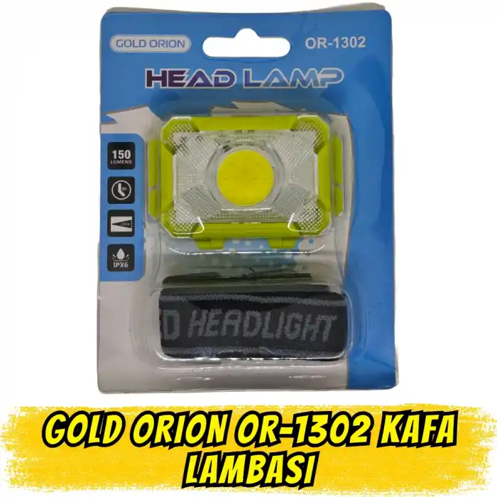 GOLD ORION OR-1302 LED Kafa Lambası - 3xAAA Pilli, Güçlü ve Ergonomik Tasarım