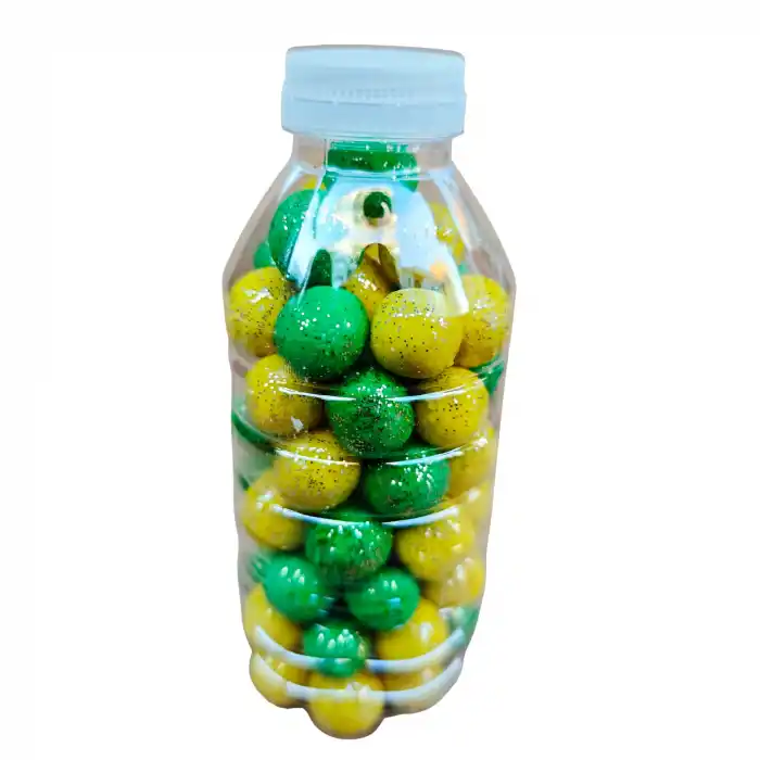 Pet Hamur Yuvarlak Sarı-Yeşil Karışık Simli