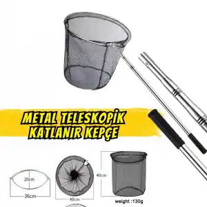 Metal Teleskopik Katlanır Balıkçı Kepçesi