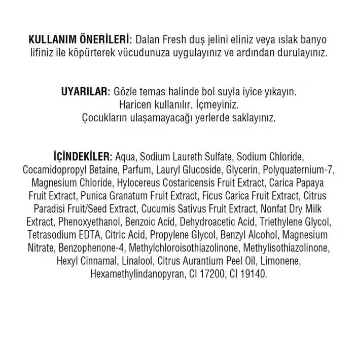 Dalan Fresh Duş Jeli Pembe Greyfurt 450 ml