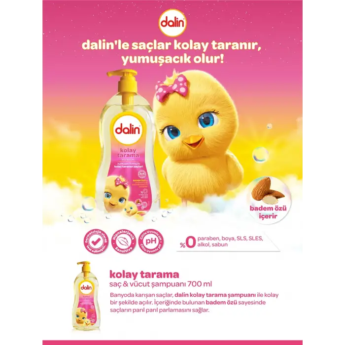 Dalin Kolay Tarama Bebek Şampuanı 700 ml