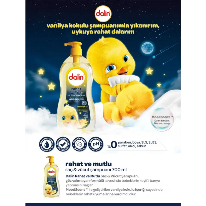 Dalin Rahat ve Mutlu Saç & Vücut Şampuanı 700 ml