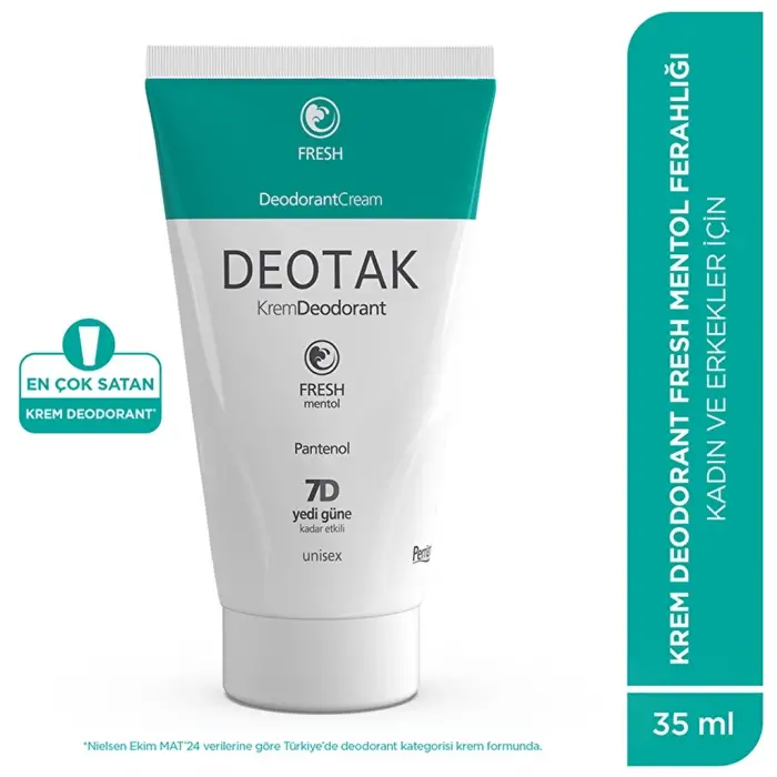 Deotak Unisex Krem Deodorant Fresh 35 ml