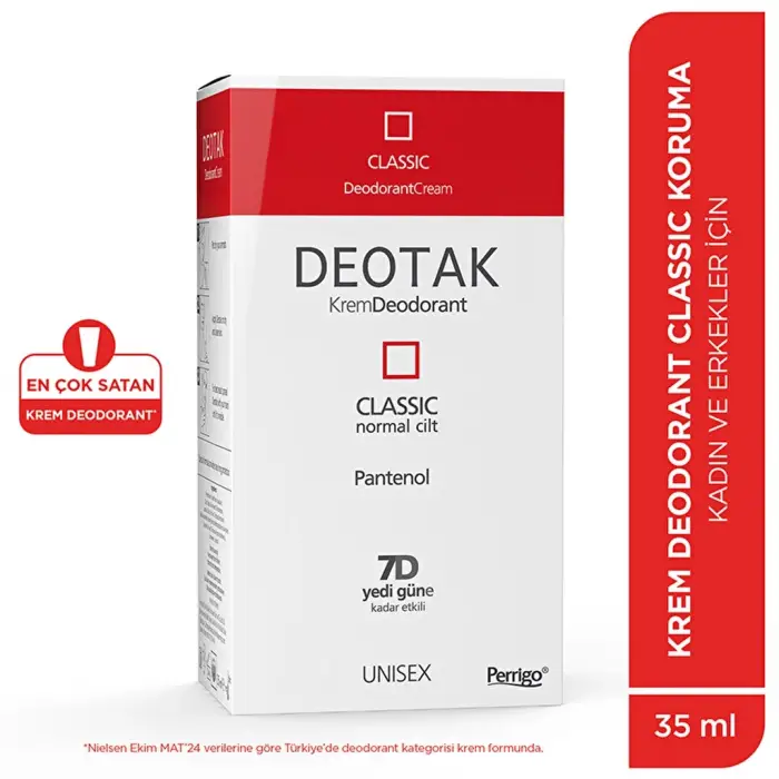 Deotak Unisex Krem Deodorant Klasik 35 ml