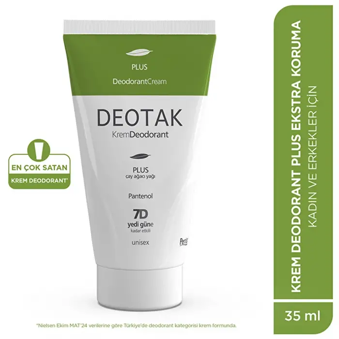 Deotak Unisex Krem Deodorant Plus 35 ml