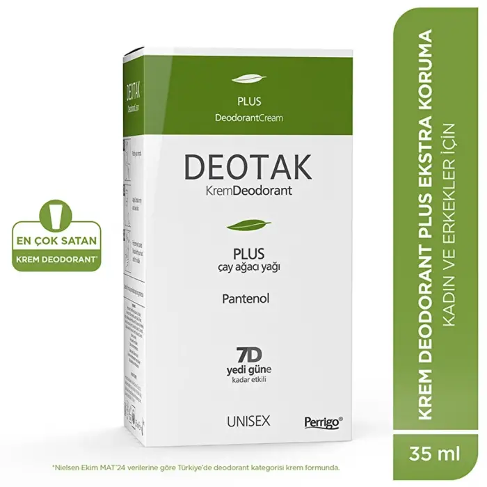 Deotak Unisex Krem Deodorant Plus 35 ml