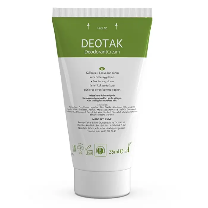 Deotak Unisex Krem Deodorant Plus 35 ml