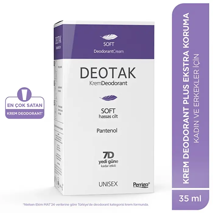 Deotak Unisex Krem Deodorant Soft 35 ml