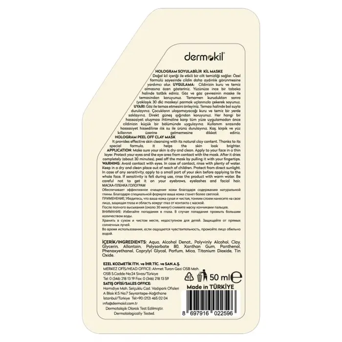 Dermokil Soyulabilir Hologram Kil Maskesi 50 ml
