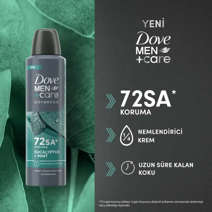 Dove Men +Care Advanced Eucalyptus Mint Erkek Deodorant Sprey 150 ml