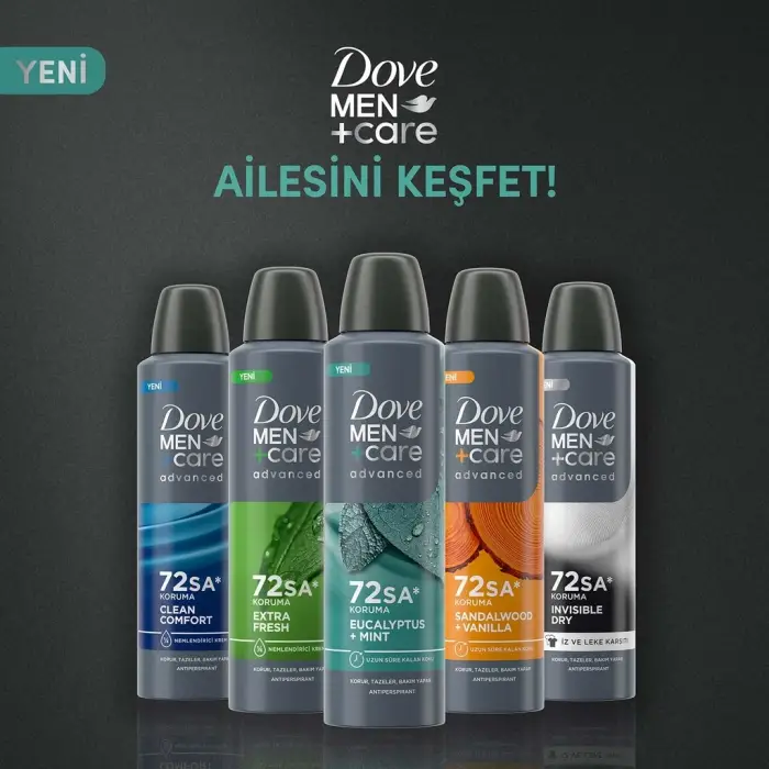 Dove Men +Care Advanced Eucalyptus Mint Erkek Deodorant Sprey 150 ml