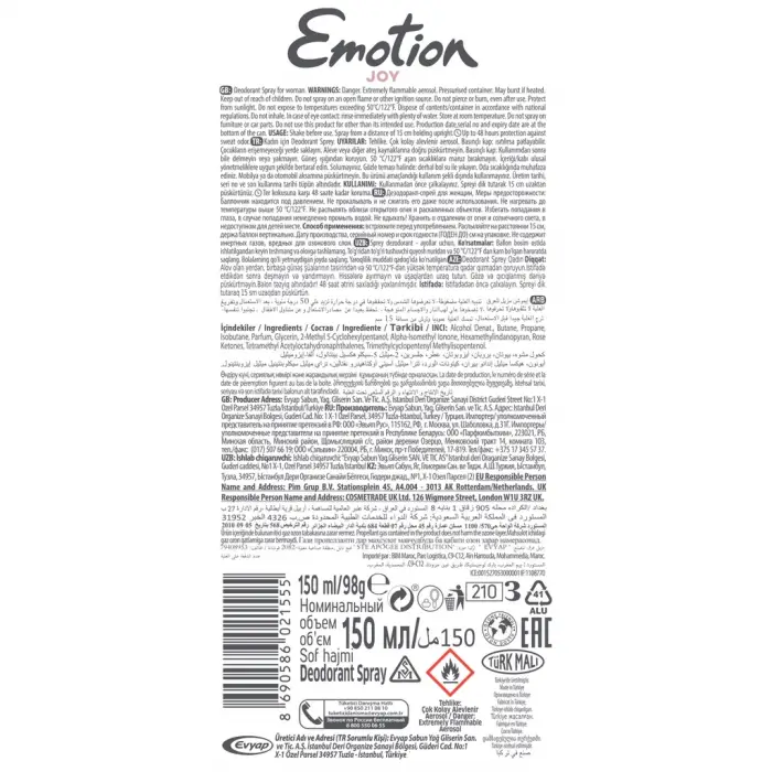 Emotion Joy Kadın Deodorant Sprey 150 ml