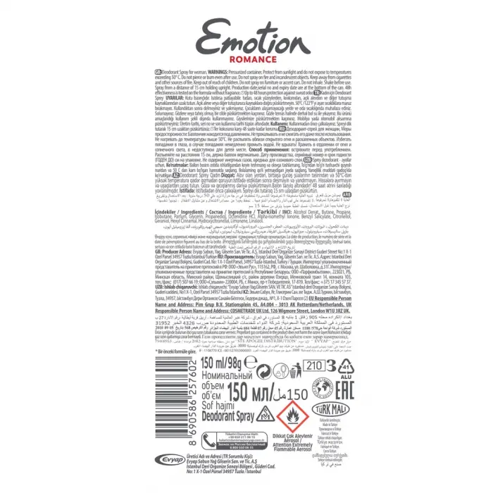 Emotion Romance Kadın Deodorant Sprey 2 x 150 ml