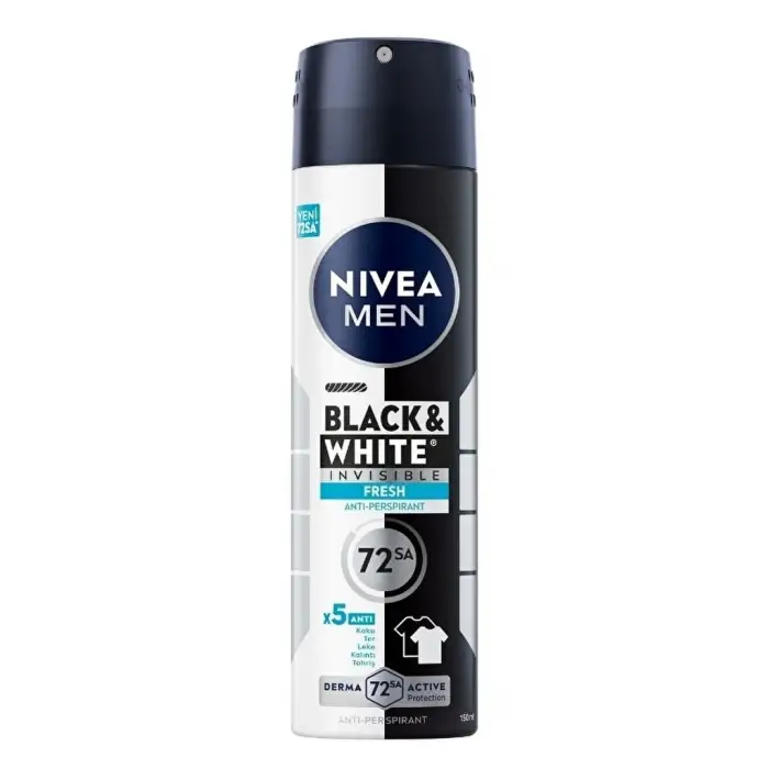 Nivea Men Erkek Sprey Deodorant Black & White Invisible Fresh 150 ml