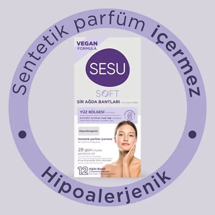 Sesu Soft Yüz Ağda Bandı 12li