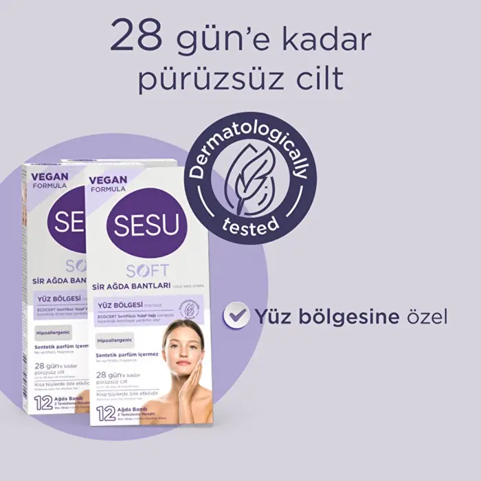 Sesu Soft Yüz Ağda Bandı 12li