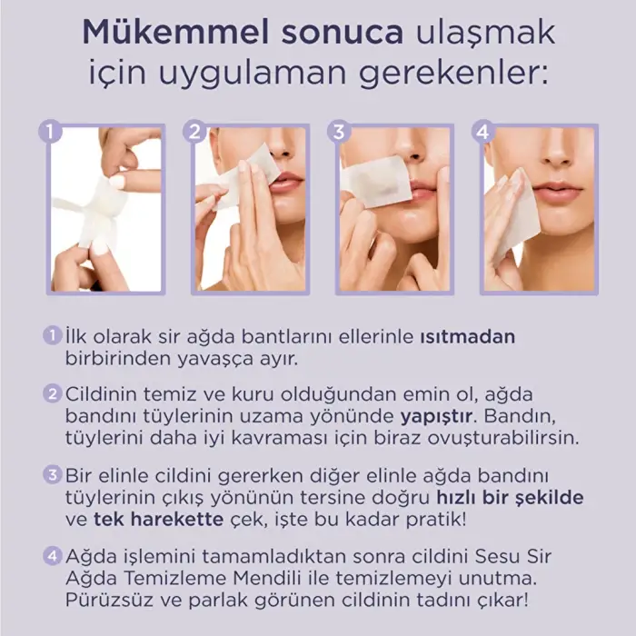 Sesu Soft Yüz Ağda Bandı 12li