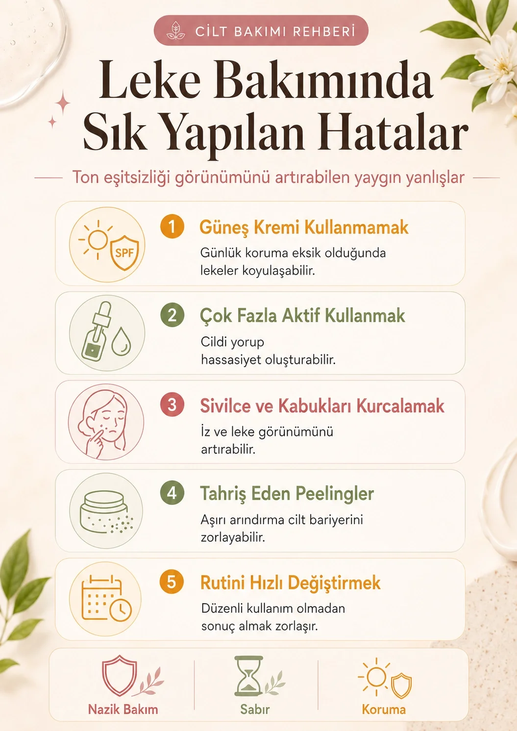 Leke bakımında sık yapılan hataları anlatan infografik