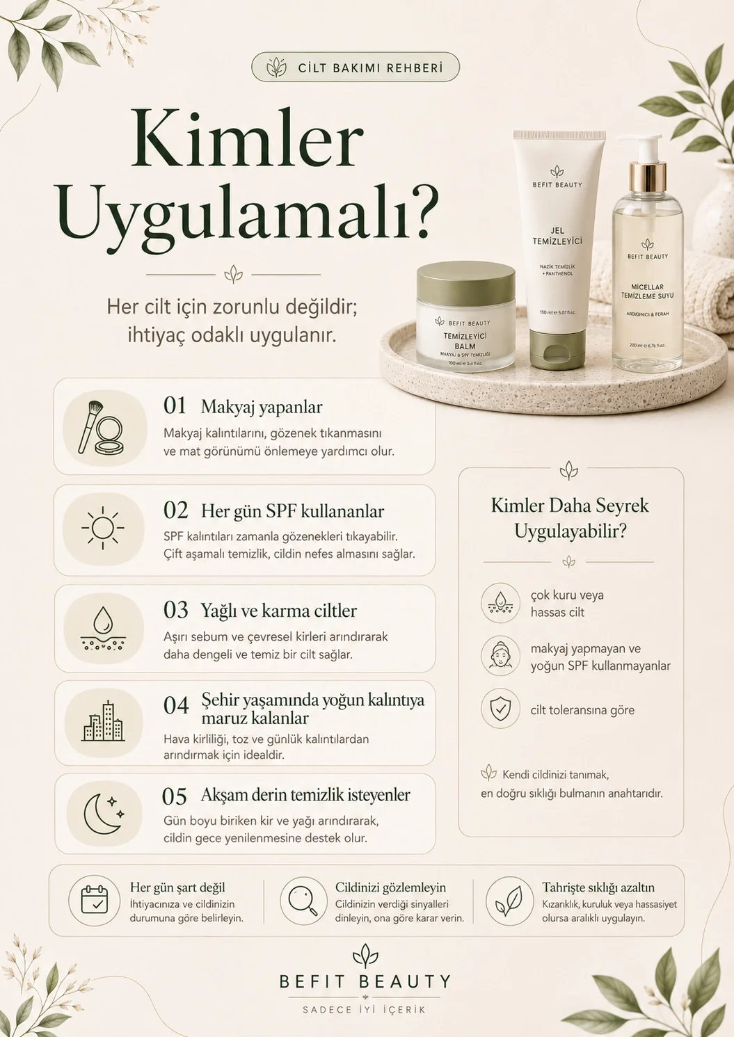 Çift aşamalı temizliği kimlerin uygulayabileceğini gösteren infografik
