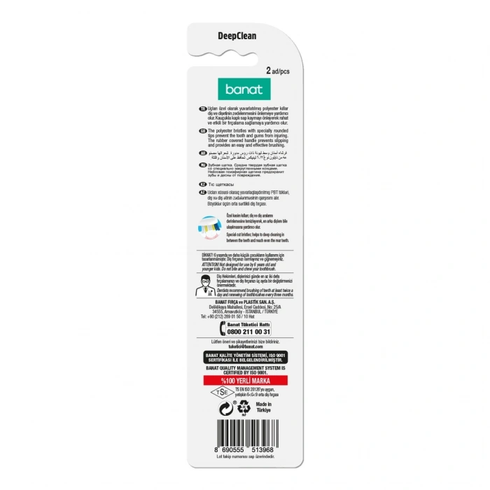Banat DeepClean Diş Fırçası 1+1 (Orta)