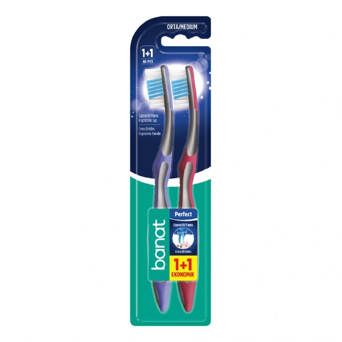 Banat Perfect Diş Fırçası 1+1 (Orta)
